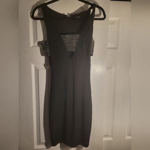 Black Bebe rhinestone bandeau midi dress XXSP